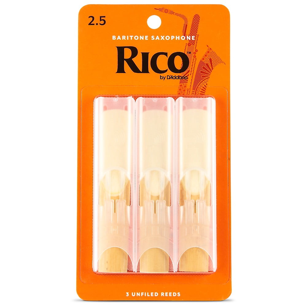 Rico by D'Addario Baritone Sax Reeds, Strength 2.5, 3-pack