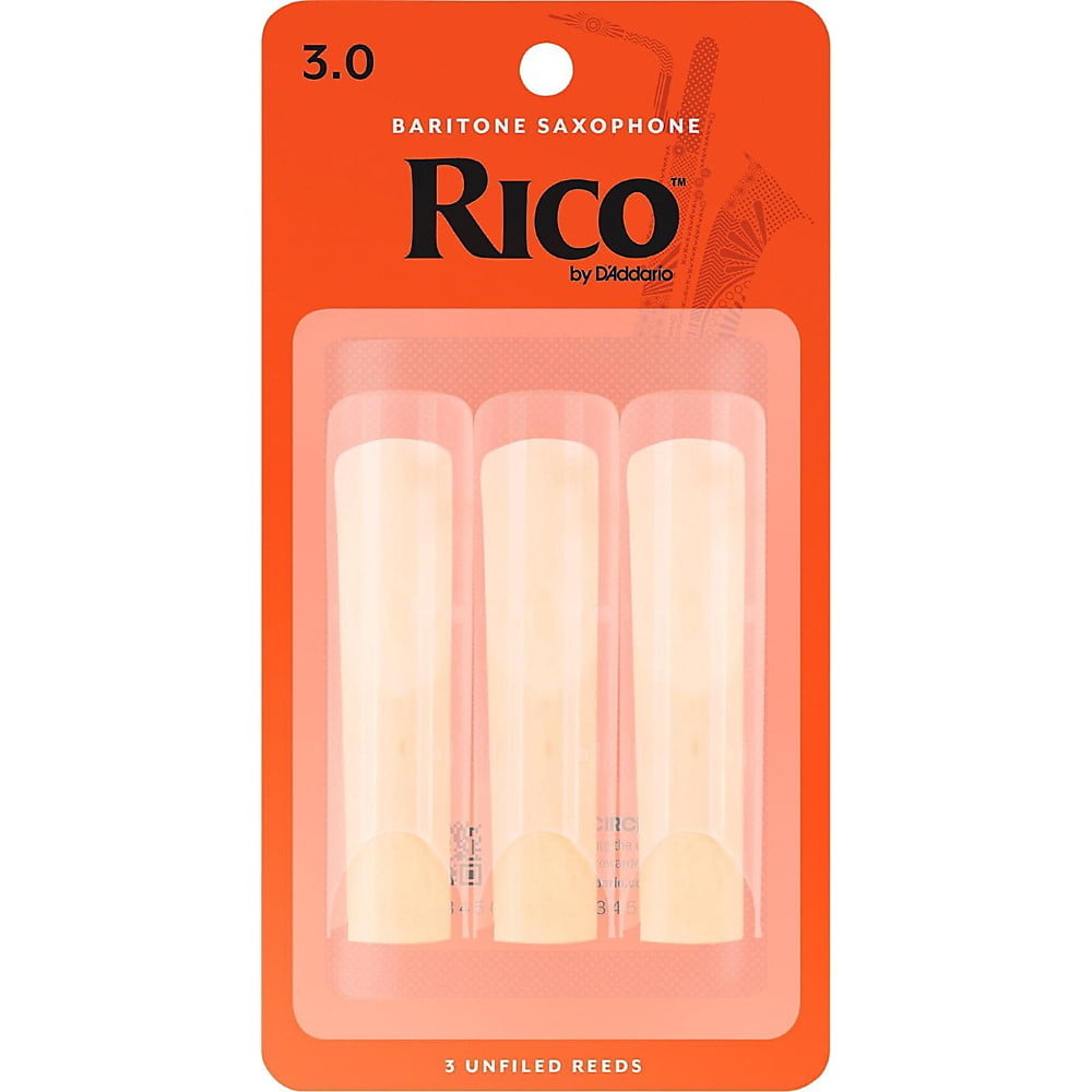 Rico by D'Addario Baritone Sax Reeds, Strength 3, 3-pack