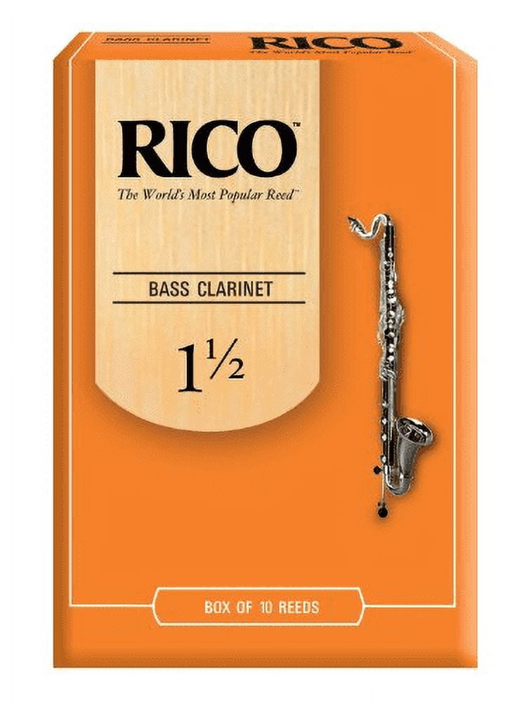 Rico by D'Addario Bass Clarinet Reeds, Strength 1.5, 10 Pack