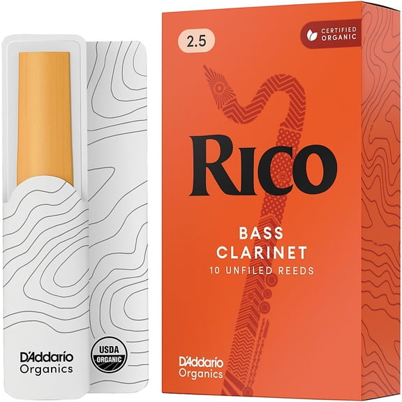 Rico by D'Addario Bass Clarinet Reeds, Strength 2.5, 10 Pack