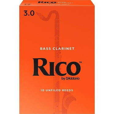 Rico by D'Addario Bass Clarinet Reeds, Strength 3, 10 Pack