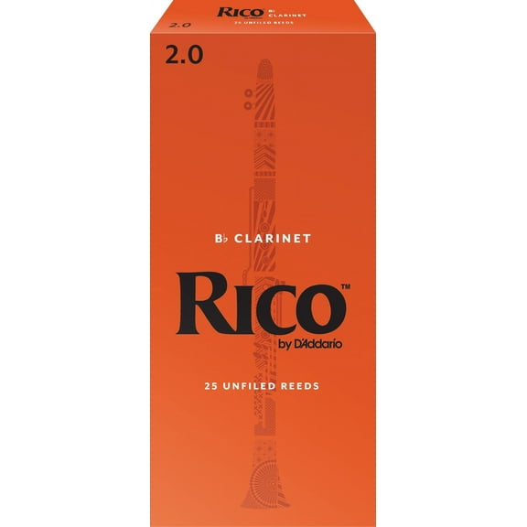Rico by D'Addario Bb Clarinet Reeds, Strength 2, 25-pack