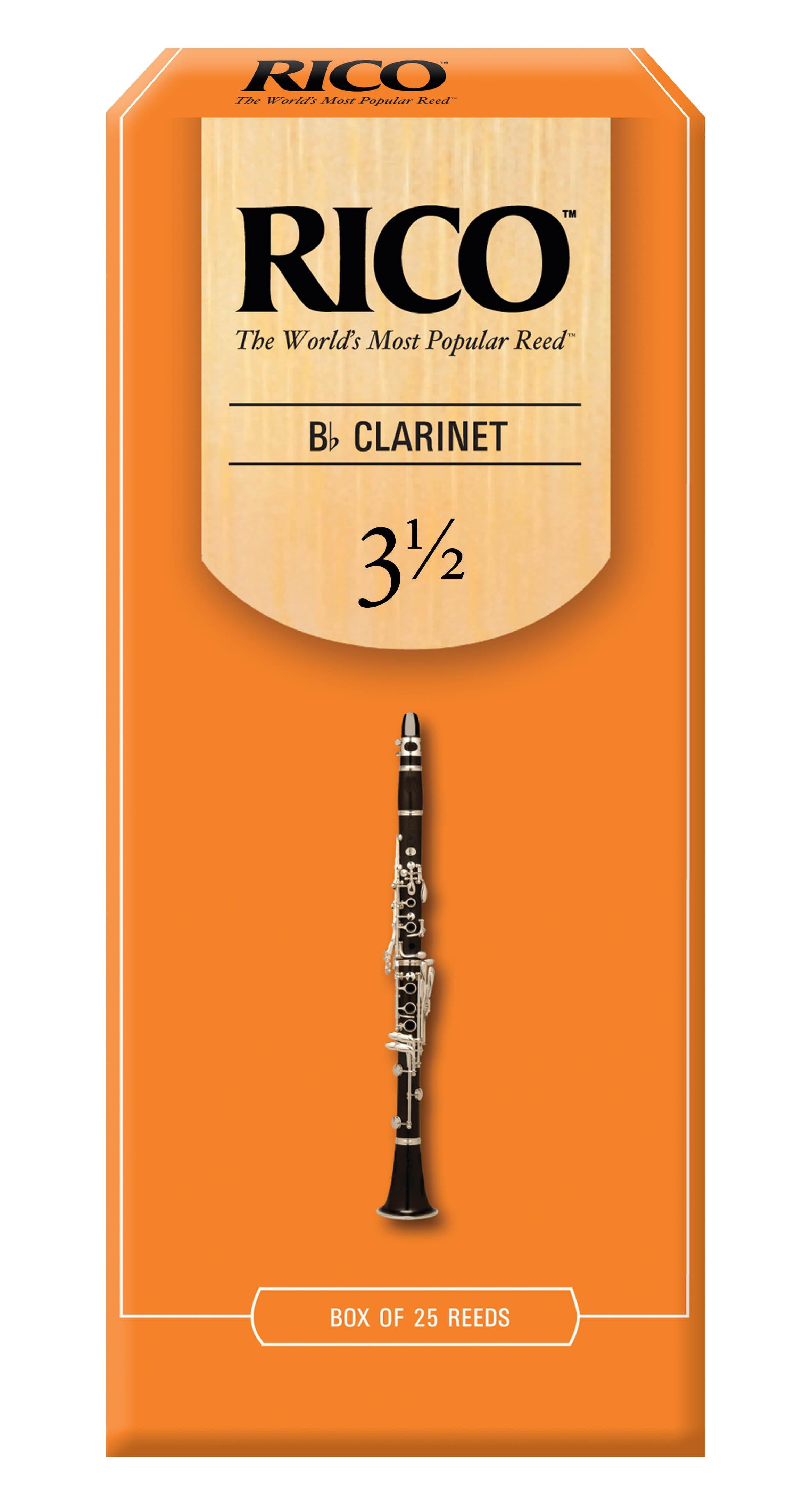 Rico by D'Addario Bb Clarinet Reeds, Strength 3.5, 25-pack