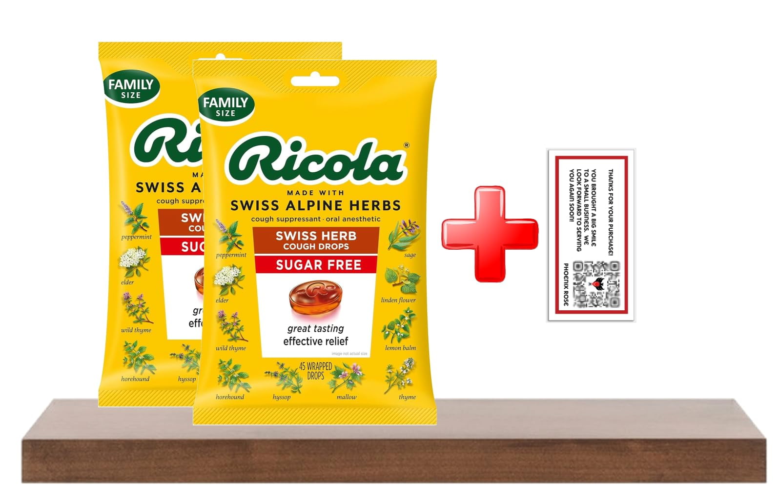 RicoIa Sugar Free Original Swiss Herb Cough Drops (90 total count) and