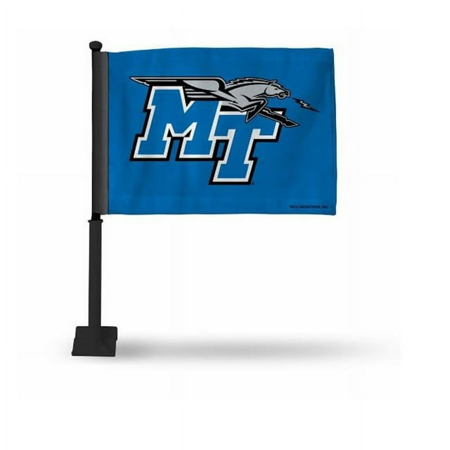 RicoIndustries FGK180604 Middle Tennessee State Blue Raiders Car Flag with Black Pole