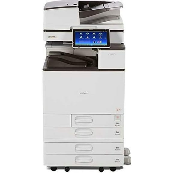 Pre-Owned Ricoh Aficio MP C3004 Color Laser Multifunction Copier - A3/A4, 30ppm, Copy, Fax, Print, Scan, Auto Duplex, Network, WIFI, 4 Trays, Stand, Comes with Pre-installed PostScript 3 Supplement