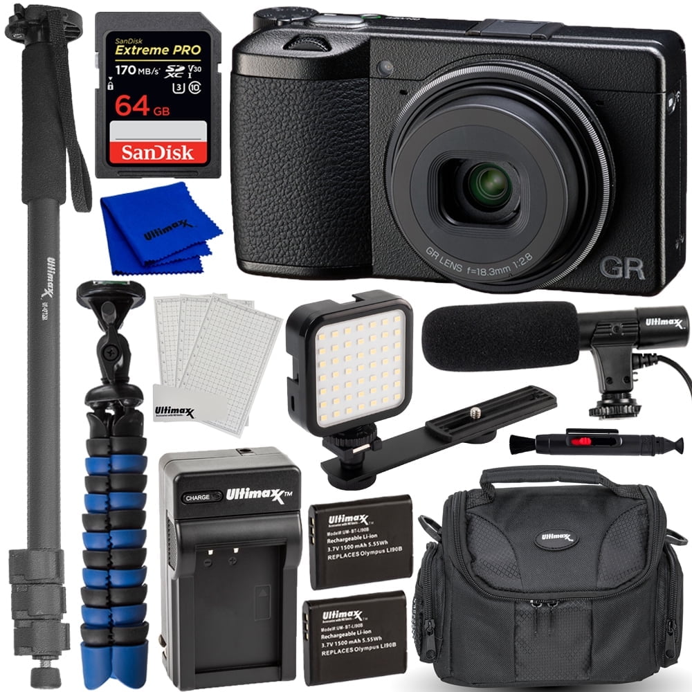 Ricoh GR III HDF Digital Camera with 12PC Accessory Bundle 