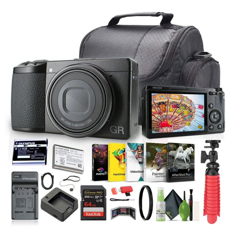 Ricoh GR IIIx Compact Portable Digital Camera + 64GB Memory Card +