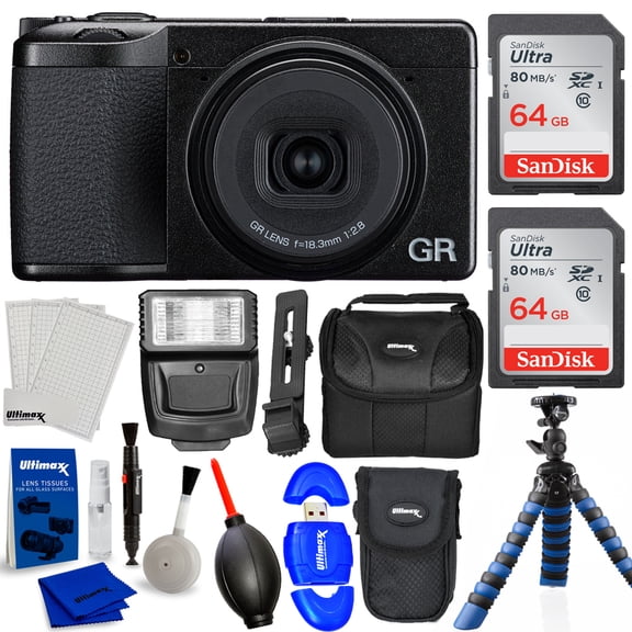 Ricoh GR IV Digital Camera 01553 - 10PC Accessory Bundle