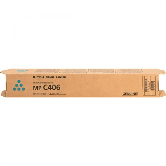 Ricoh MP C406 Genuine OEM 842092 Cyan Print Cartridge (6K YLD)