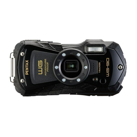 Pentax WG-90 Waterproof Digital Camera, Shockproof, Dustproof, Freezeproof - Black