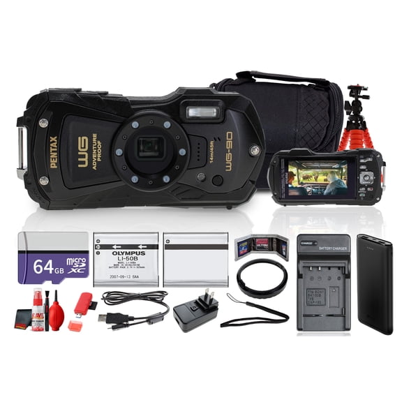 Ricoh Pentax WG-90 Waterproof, Shockproof, Dustproof, Freezeproof, Tough Digital Camera + More