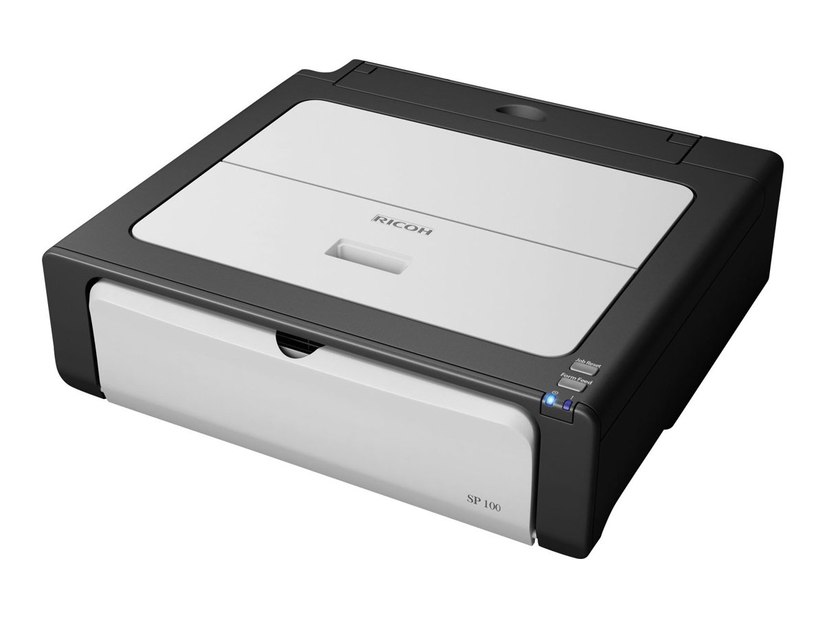 Ricoh SP 100 - Printer - B/W - laser - A4 - 1200 x 600 dpi - up to 13 ppm - capacity: 50 sheets - USB - image 1 of 2