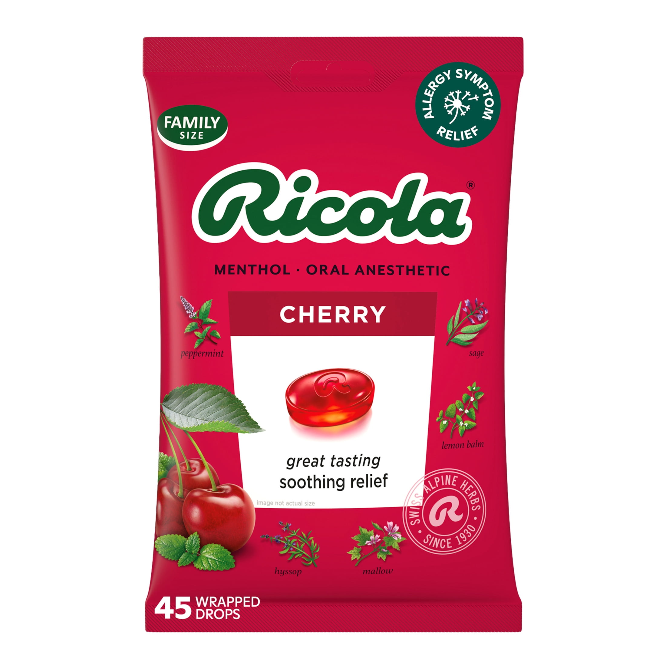 Ricola Cherry Throat Drops, Daily Refreshing & Soothing Throat