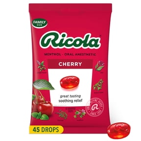 Ricola Cherry Throat Drops Delicious Throat Refreshment & Oral Anesthetic, 45 Count