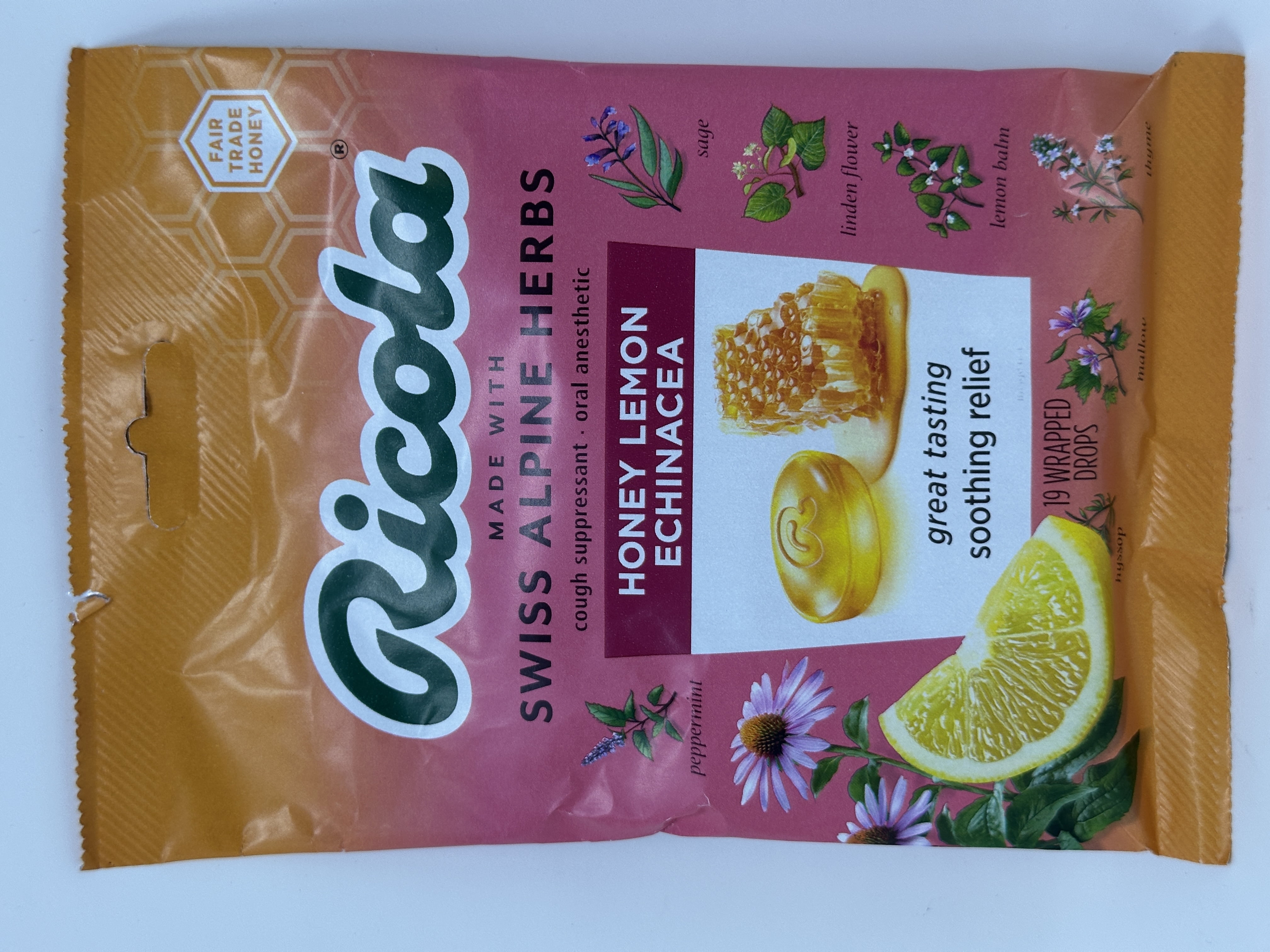 Ricola Cough Drop - Honey Lemon - 19 Count - Case Of 12 - Walmart.com