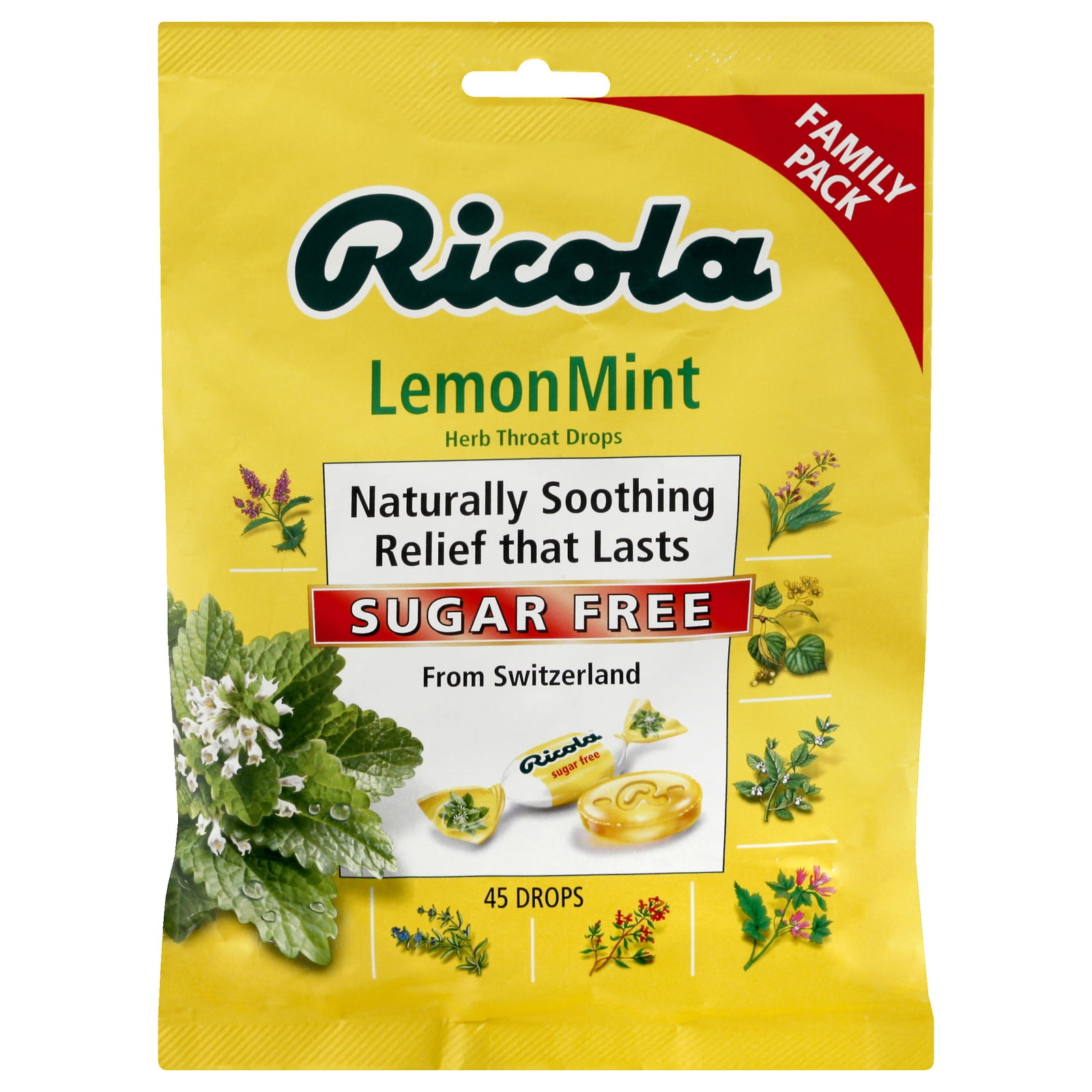 Ricola - Cough Drop Sauce Garlic Free Lemon Mint - Case of 6-45 CT