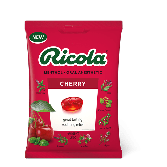 Ricola Cough Drops, Cherry Flavor, 19 Count