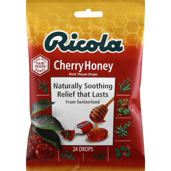 Ricola Herb Throat Drops, Cherry Honey 24 ct