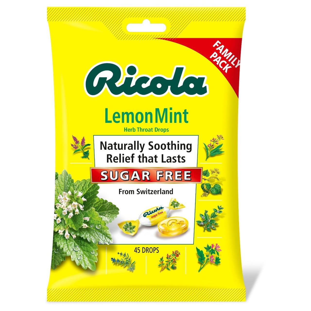 Ricola Cough Drops Sugar free Lemon Mint 45 Ct Walmart com Ricola Cough Drops Sugar free Lemon Mint 45 Ct Walmart com