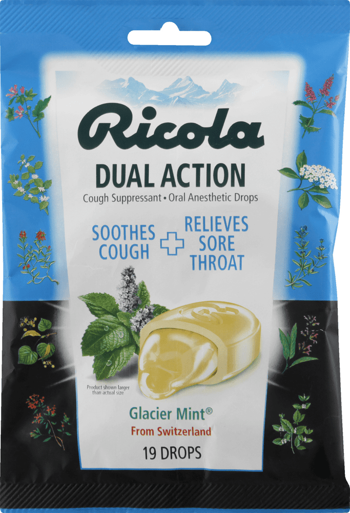 Ricola Extra Strength Glacier Mint® Cough Suppressant Drops 19 ct Pouch