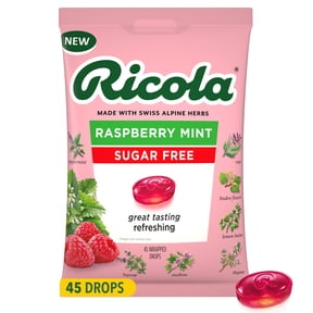 Ricola Sugar Free Raspberry Mint Throat Drops, Delicious Everyday Voice Care, Value Pack, 45 Count