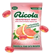 Ricola Sugar Free Grapefruit Mint Mouthwatering Drops to Quench Dry Mouth, 40 Count