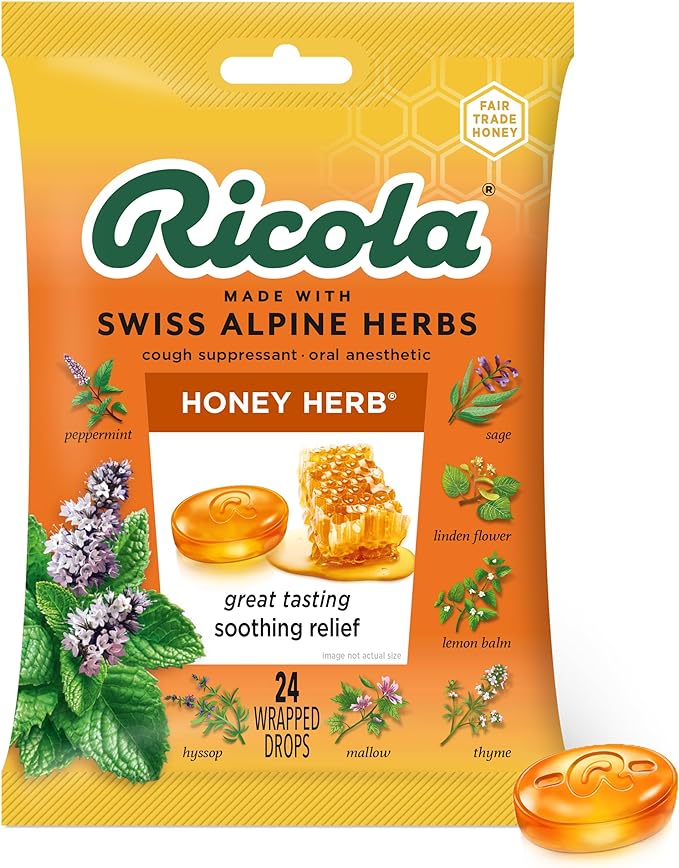 Ricola Honey Herb Cough Drops, 24 Count, Fair Trade Honey & Natural