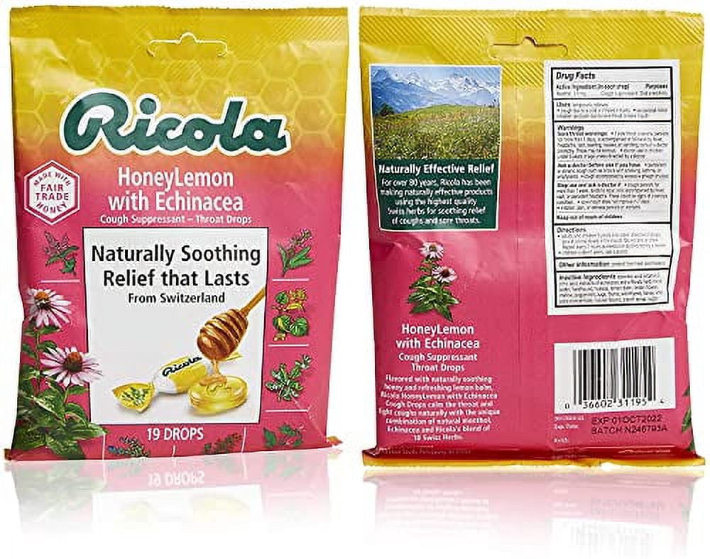 Ricola Honeylemon with Echinacea Cough Suppressant Throat Drop 19 Count