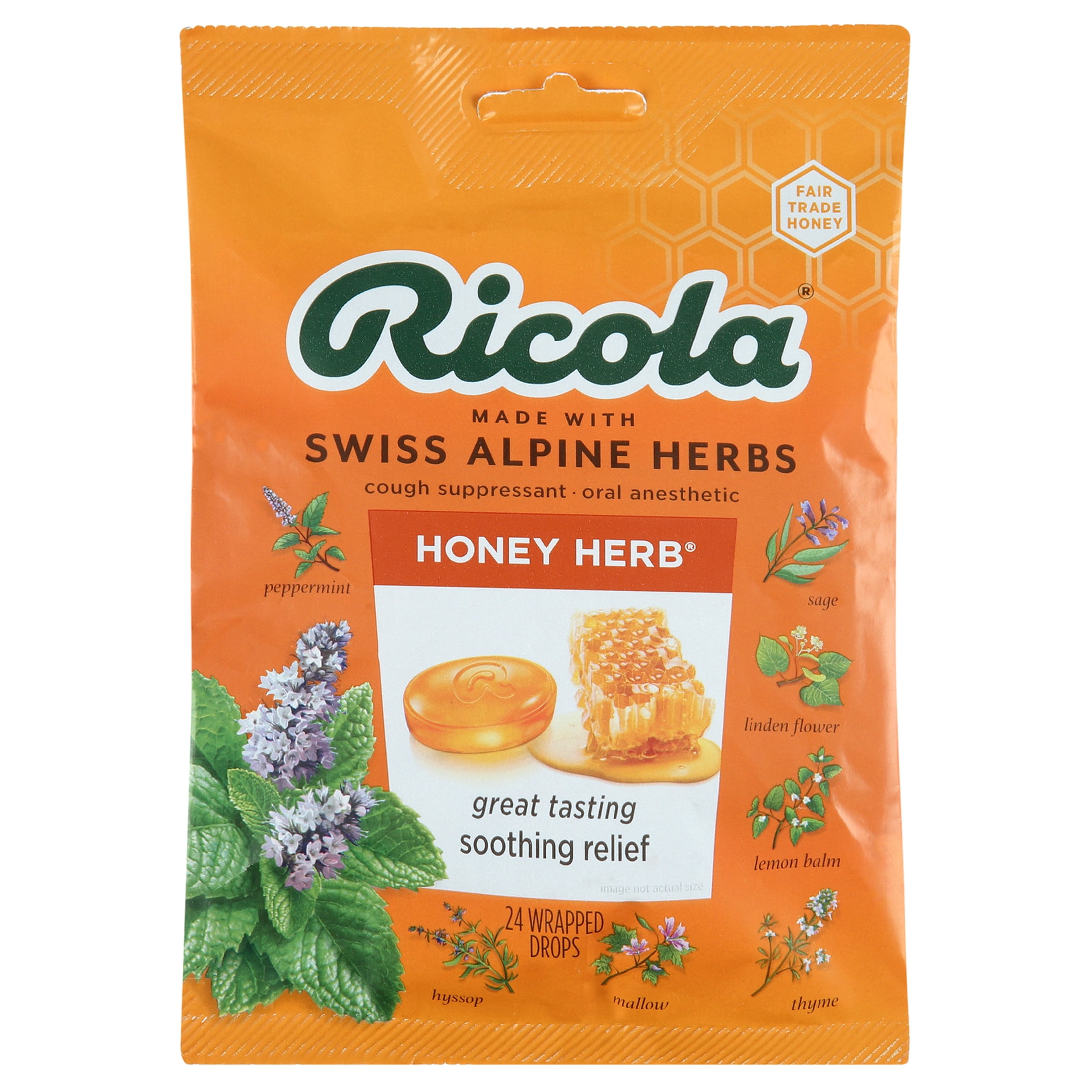 Ricola Natural Herb HoneyHerb Lozenges for Dry Throat and Cough Relief