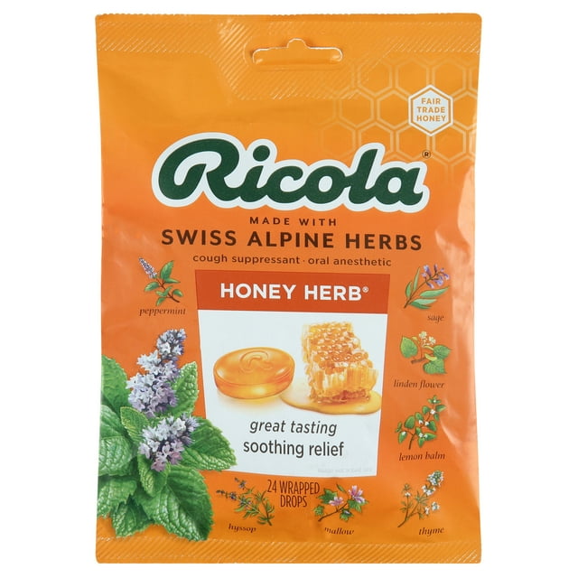 Ricola Natural Herb Cough Drops, HoneyHerb 24 Drops