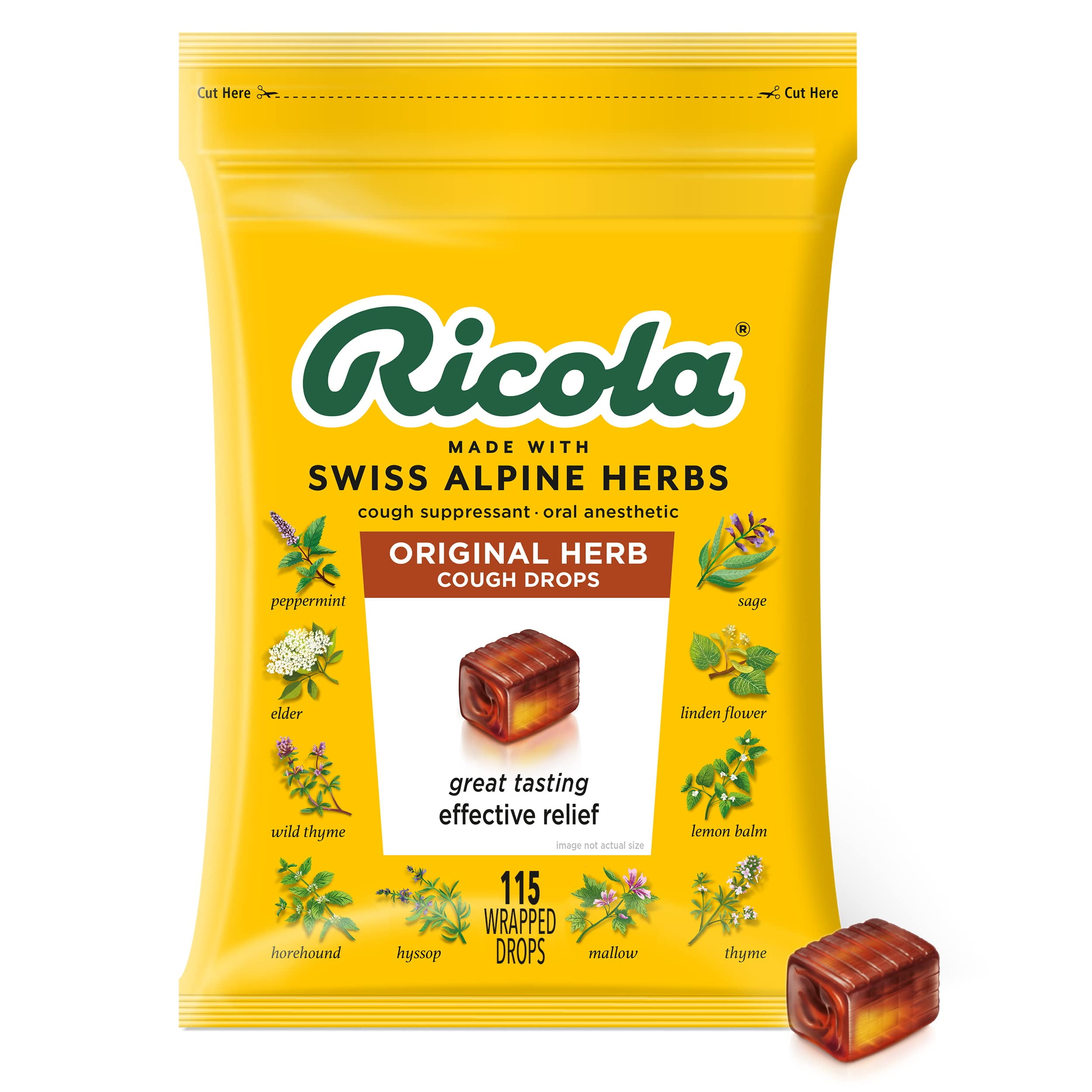 Ricola Original Herb Cough Drops, 115 Count, Cough Throat Relieving