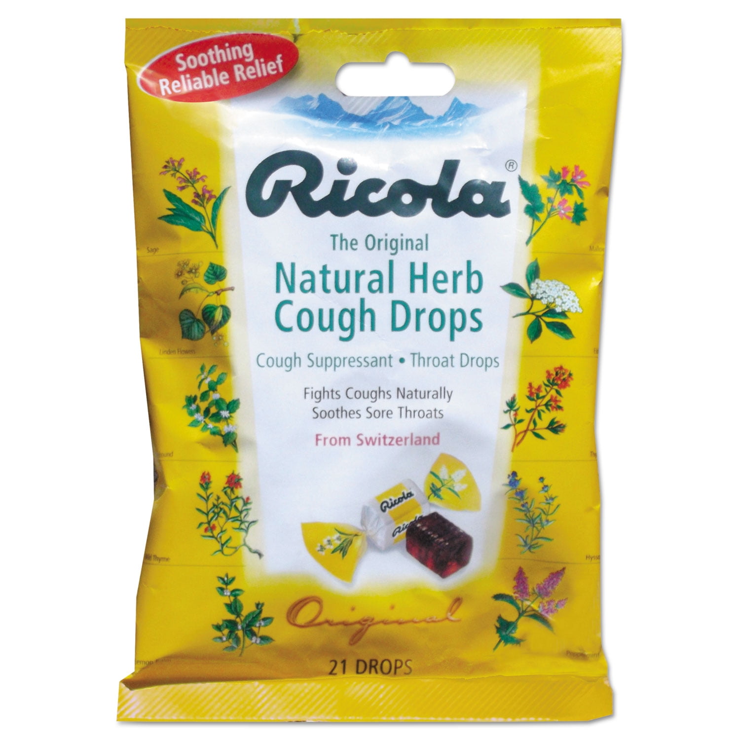 Ricola Original Herbs Without Sugar, 1,7 Ounce Total /50 Gr