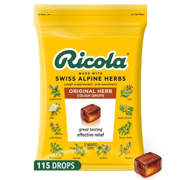 Ricola Original Herb Soothing Cough Drops - Throat Relief & Cough Suppressant, 115 Count Club