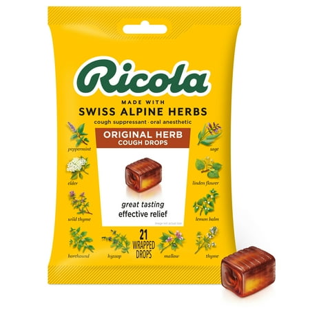 Ricola Original Herb Soothing Cough Drops - Throat Relief & Cough Suppressant, 21 Count