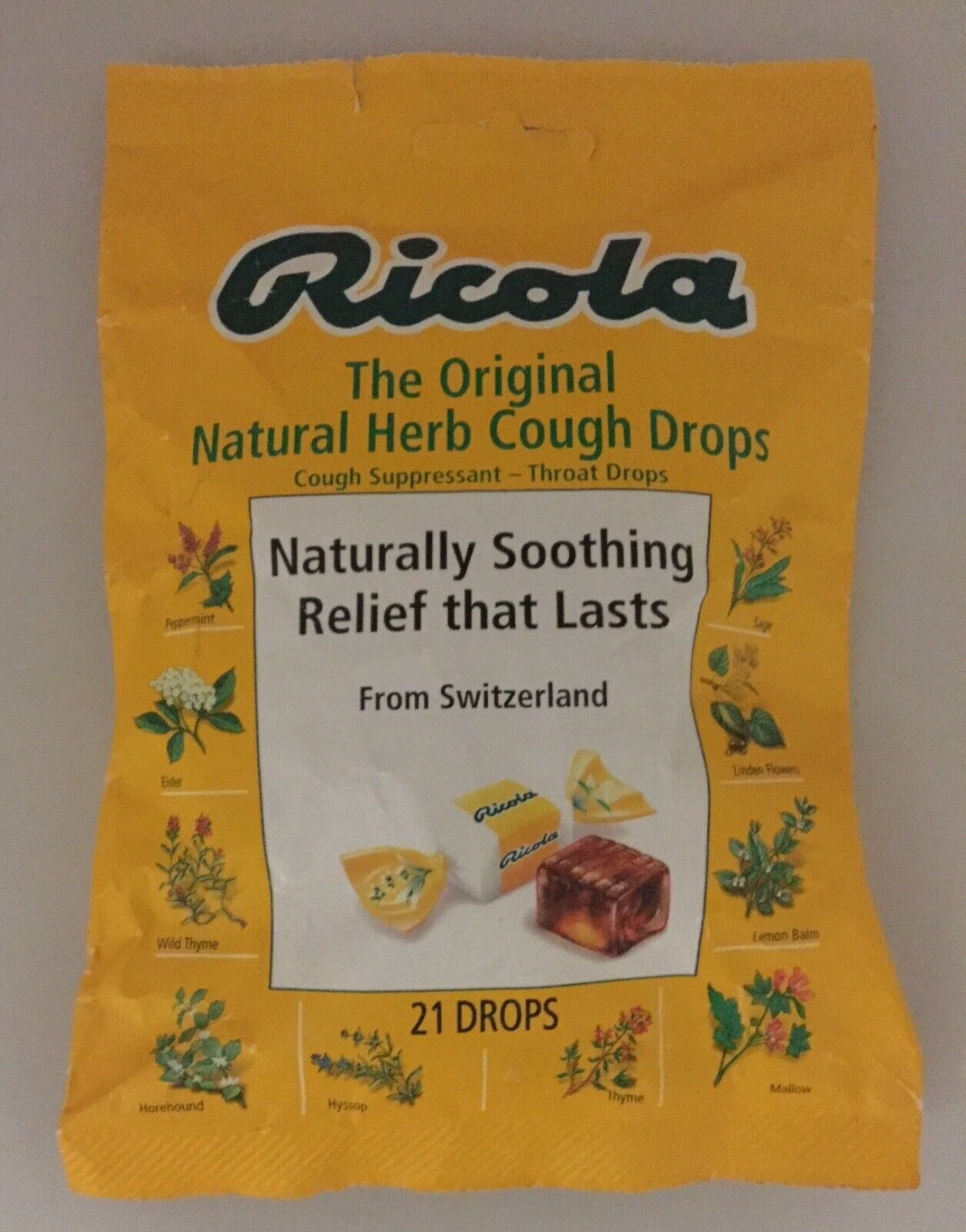 Ricola Original Natural Herb Cough Drops Soothing Relief, 21ct, 12-Pack