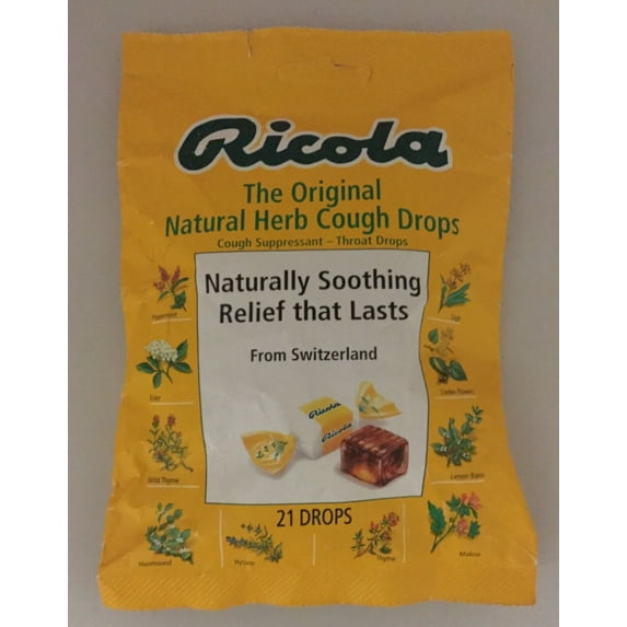 Ricola Original Natural Herb Cough Drops Soothing Relief, 21ct, 2-Pack
