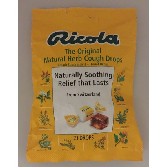 Ricola Original Natural Herb Cough Drops Soothing Relief, 21ct, 6-Pack