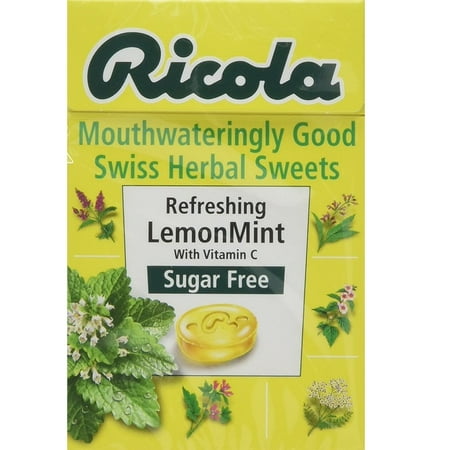 Ricola Refreshing Lemon Mint with Vitamin C - Sugar Free Swiss Herbal Sweets 45g