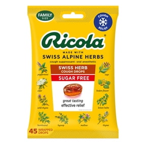 Ricola Sugar-Free Original Herb Cough Drops, Throat Relief & Cough Suppressant, 45 Count