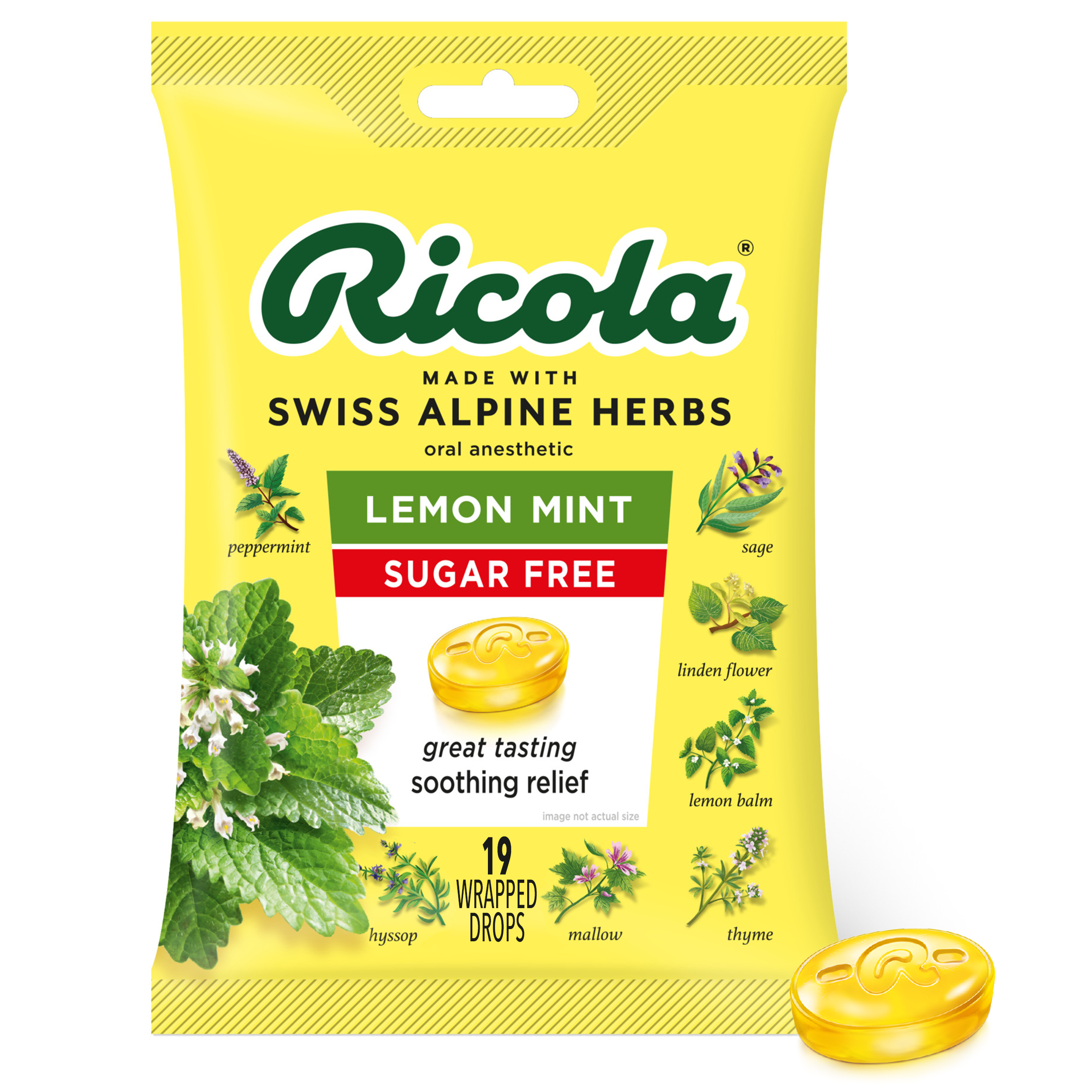 Ricola Sugar Free Lemon Mint Cough Drops 105 ct