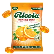 Ricola Sugar Free Orange Mint Mouthwatering Drops to Quench Dry Mouth, 40 Count