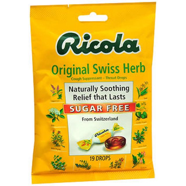 Ricola Sugar Free Throat Drops Original Swiss Herb 19 ct