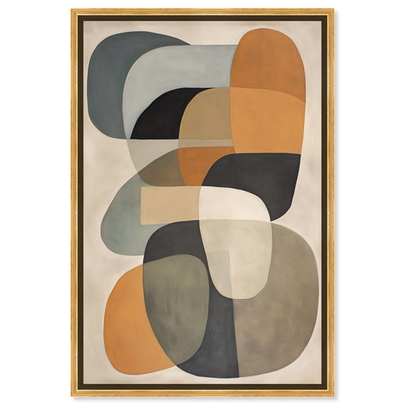 Ricole 2 Canvas Midcentury Abstract Wall Art by Art Remedy, Gold Frame, 30" x 45"