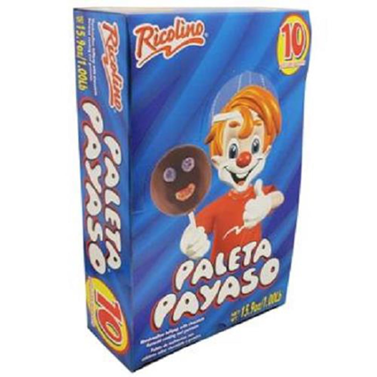 Ricolino, Paleta Payaso, Count 10 Sugar Candy / Grab Varieties