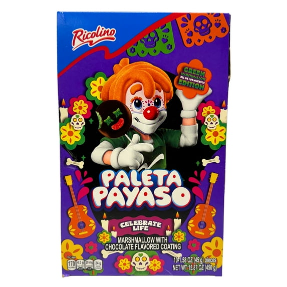 RICOLINO PALETA PAYASO CHOCOLATE HALLOWEEN MARSHMALLOW 15.87 OZ