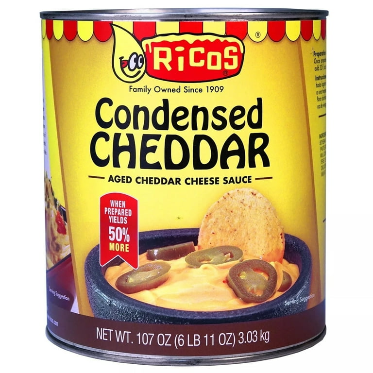 Sauce au fromage cheddar de Rico, boîte de 107 onces