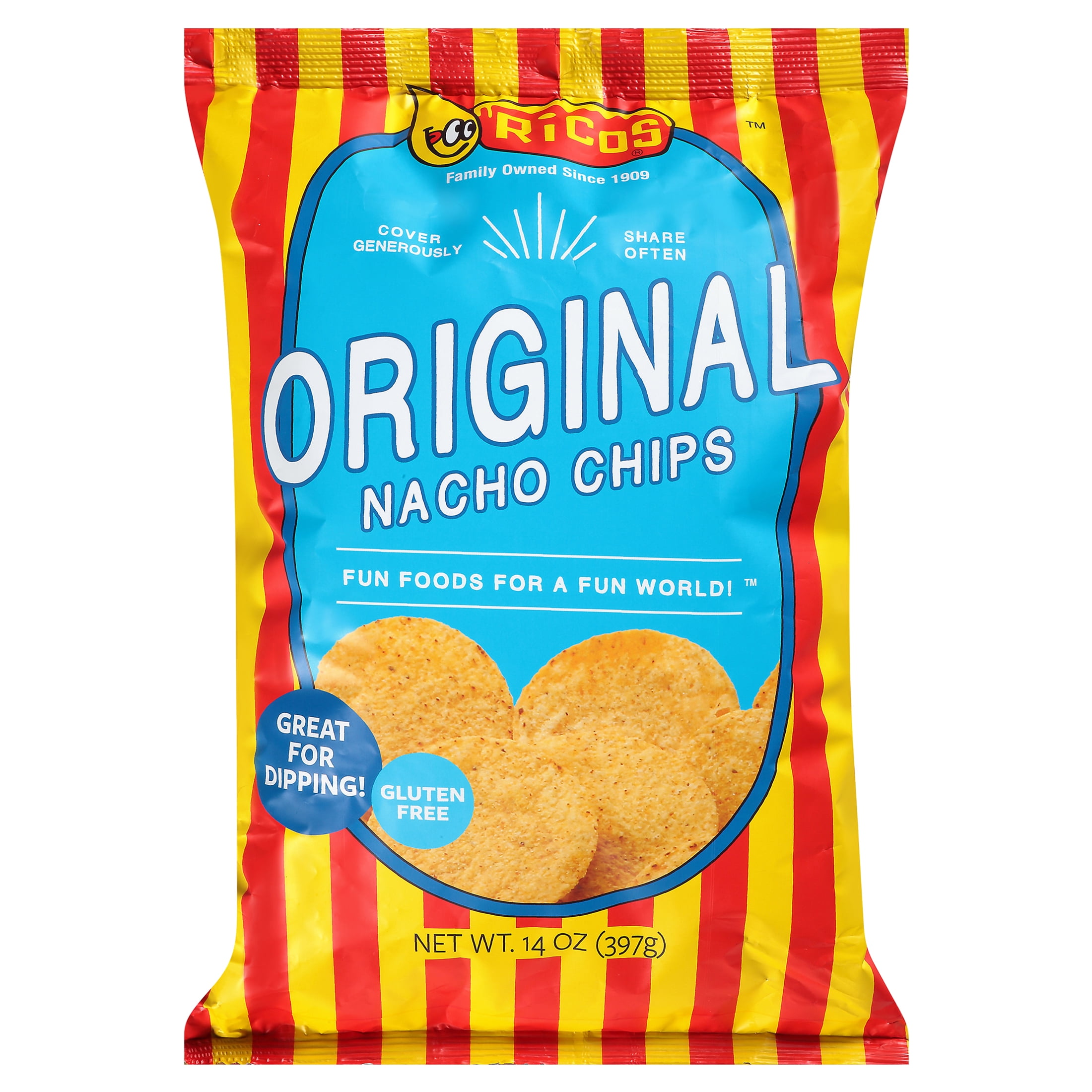 Ricos® Gluten-Free Original Nacho Chips, Party Size, 14 oz, Shelf-Stable