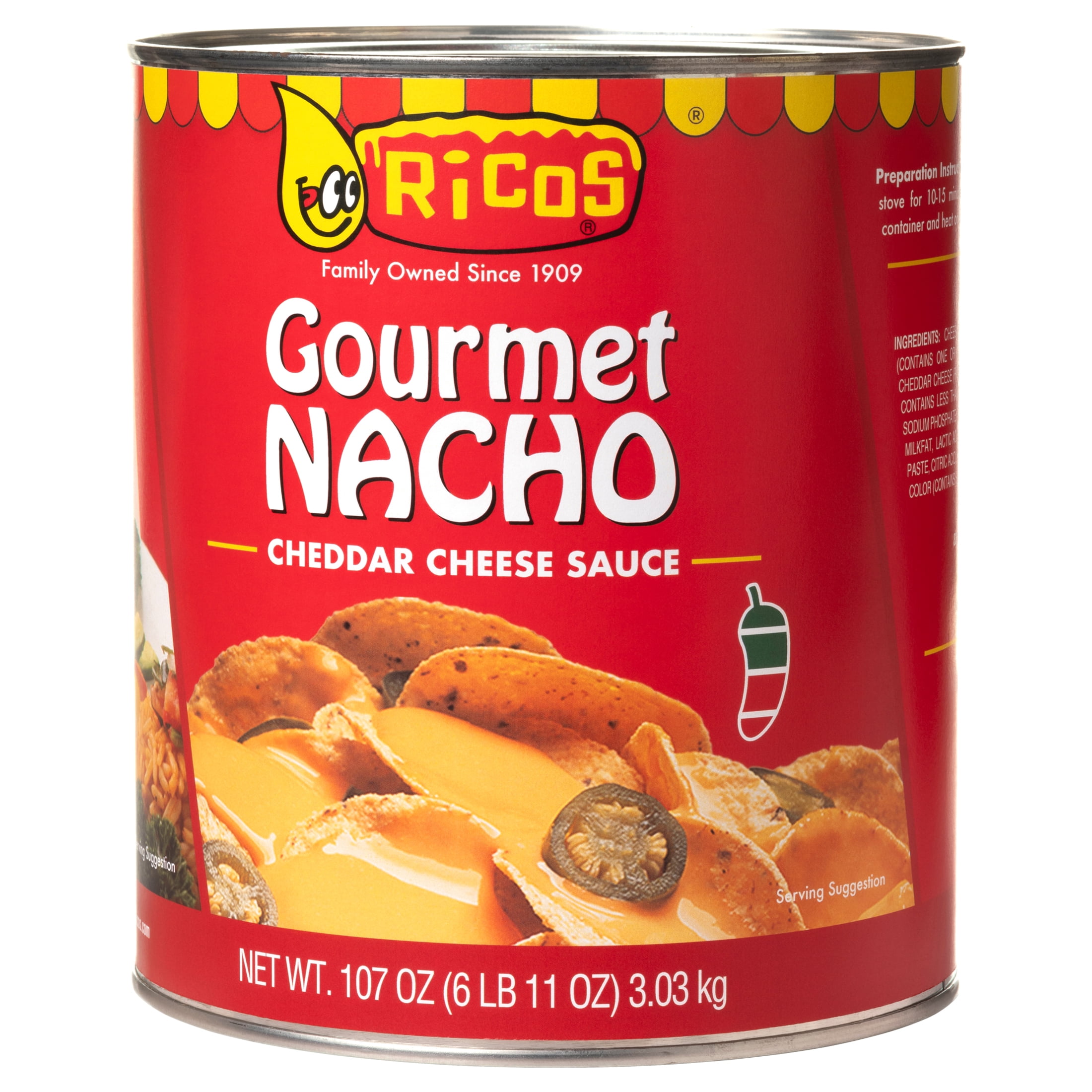Ricos Gourmet Nacho Cheddar Cheese Sauce, 107 oz Can, Shelf-Stable
