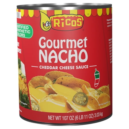 Ricos Gourmet Nacho Cheddar Cheese Sauce, 107 oz Can, Shelf-Stable, Ready-to-Serve, Creamy Cheese Dip